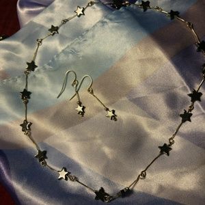Hematite Stars Choker and Earrings Set